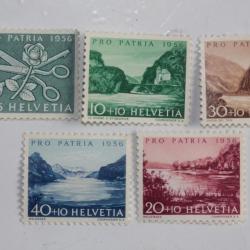 Timbres Suisse Pro Patria représentation symbolique 1956 neufs