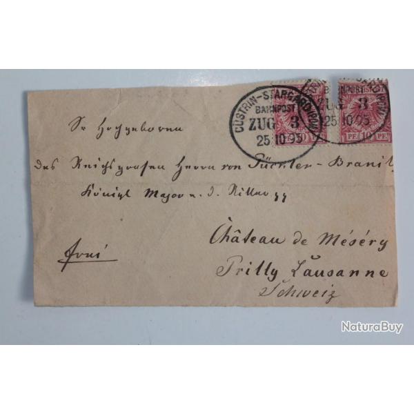 Timbre Allemagne oblitr Bahnpost zug 3 1895