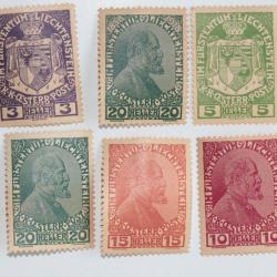 Timbres Liechtenstein armoiries de la principauté 1917