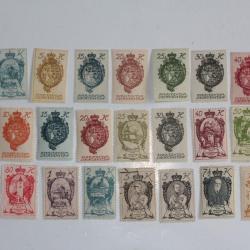 Timbres Liechtenstein armoiries, château, paysage 1920 charnières