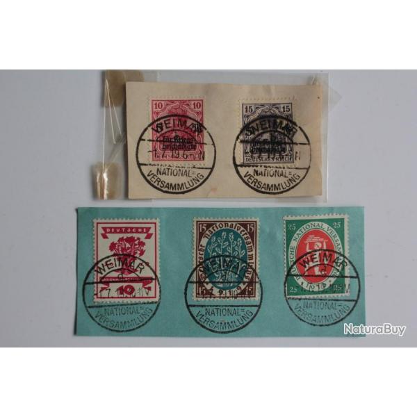 Timbres Allemagne oblitr WEIMAR 1919