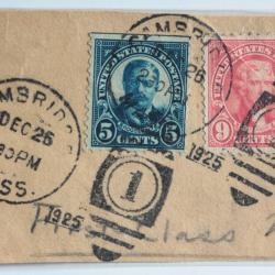 Timbres USA cachet n°1 bureau de poste américain 1925