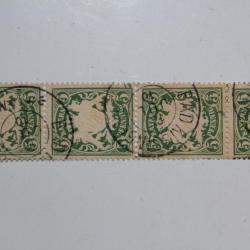 Timbres Allemagne Bavière 5 pfenning se-tenant x4
