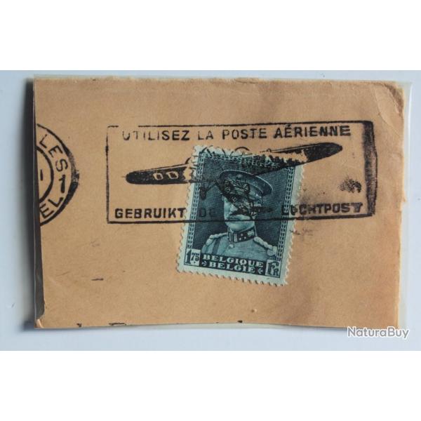 Timbre Belgique avec flamme poste arienne