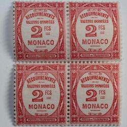 Timbres taxe Monaco recouvrements valeurs impayées 2Fc 1932