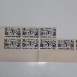 Timbres France Chamonix bloc x8 1937 neufs