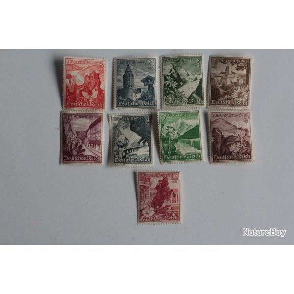 Timbres Allemagne 1938 srie complte secours d'hiver neufs