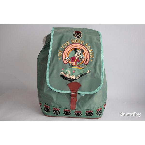 WALT DISNEY Sac  dos vintage Mickey Mouse Road 66