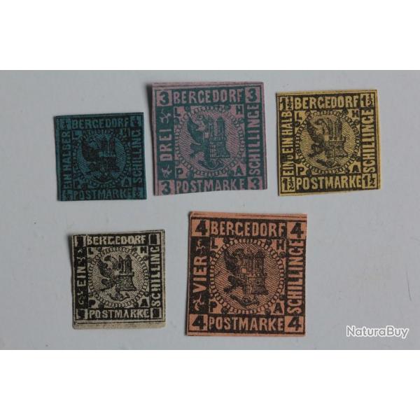 Timbres Allemagne Bergedorf 1861 neufs sans gomme