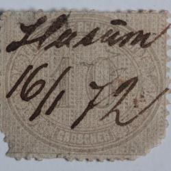 Timbre Confédération de l'Allemagne du nord oblitéré à la plume 1872