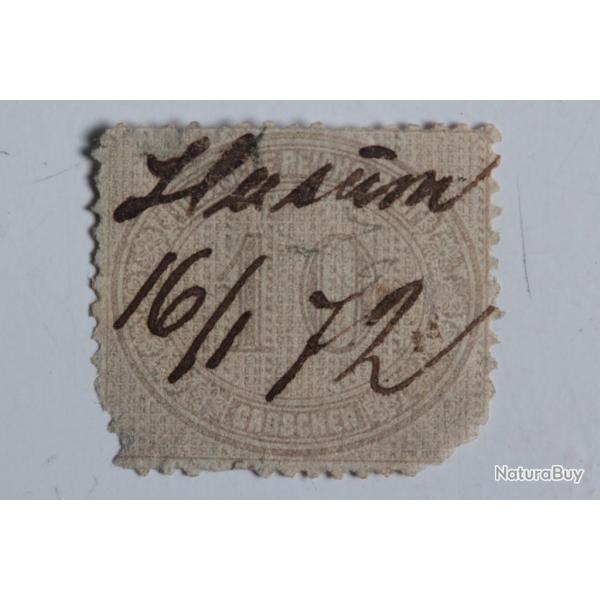 Timbre Confdration de l'Allemagne du nord oblitr  la plume 1872