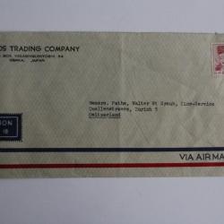 Timbres Japon via air mail pour la Suisse 1955