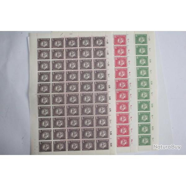 Planche 50 timbres Suisse OMS 1957 neufs