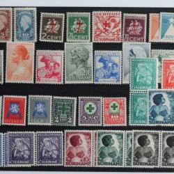 Timbres Suriname aux profit d'oeuvres caritatives 1927-1947 neufs