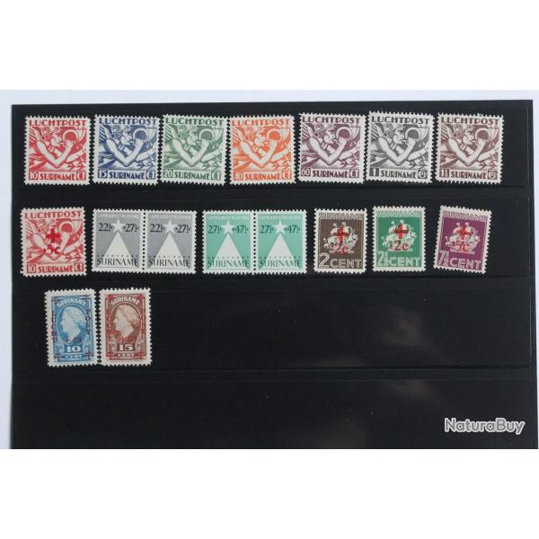 Timbres Suriname poste arienne 1930-1945 neufs