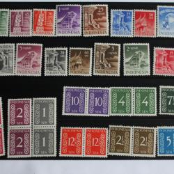 Timbres Indonésie 1948-1950 neufs