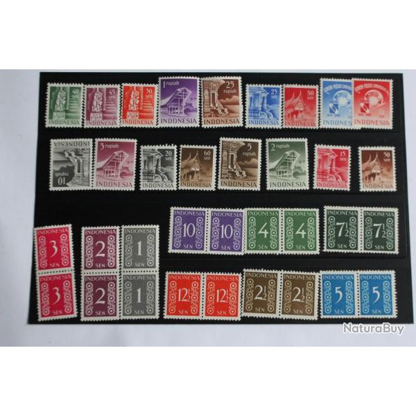 Timbres Indonsie 1948-1950 neufs