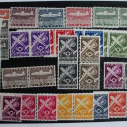 Timbres Curaçao poste aérienne 1947 série complète paire neufs