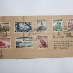 Pologne timbres d'exil série complète sur enveloppe 1941