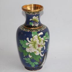 Vase émaux cloisonnés Chrysanthèmes Chine