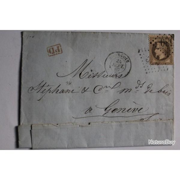 Pli marque postale France empire laur 30c 1967