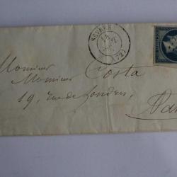 Timbre France Napoléon III second empire 20c 1855