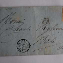 Pli marque postale France Napoléon III second empire 40c 1855