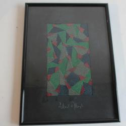 Tableau Gilbert Albert Collage cuir mosaïque Galuchat