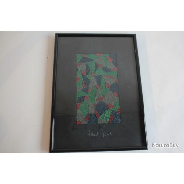Tableau Gilbert Albert Collage cuir mosaque Galuchat