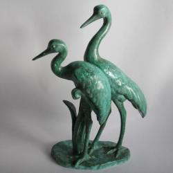 Hérons céramique émaillée