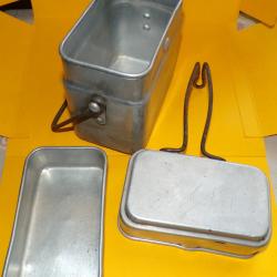 GAMELLE DE 1939 WWII POUR LE REPAS DE  L'ARMEE FRANCAISE DE FABRICATION FRANCAISE EN ALUMINIUM PUR ,