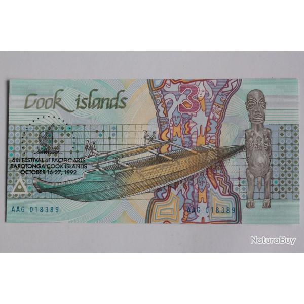 Billet 3 Dollars les Cook 6th Festival Pacific Arts 1992 neuf