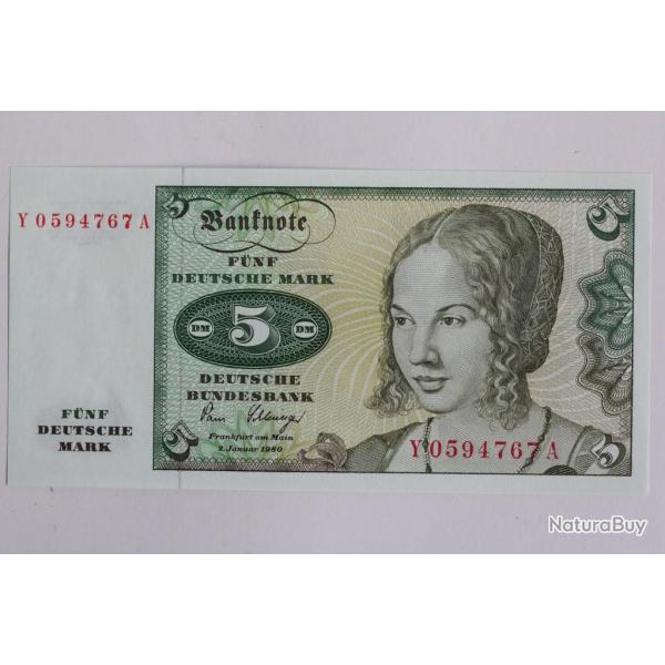 Billet 5 Mark Allemagne 1980 neuf