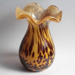 Vase verre soufflé bleu Pierrot 1980