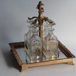 Cave à liqueur bronze doré Putti Vignes Napoléon III