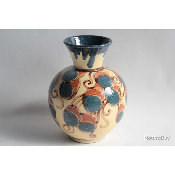 Vase terre vernisse Ren NICOLE Poterie Savoyarde