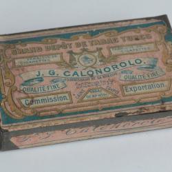 Boîte à Cigarettes tôle J. G. Calonorolo Tabac Turc