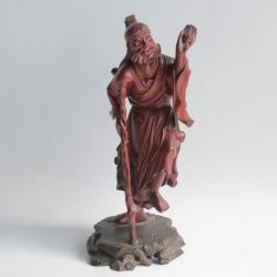 Sculpture Immortel Liu Tieguai bois sculpté Chine