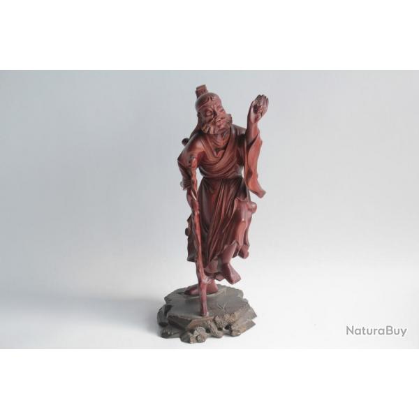 Sculpture Immortel Liu Tieguai bois sculpt Chine