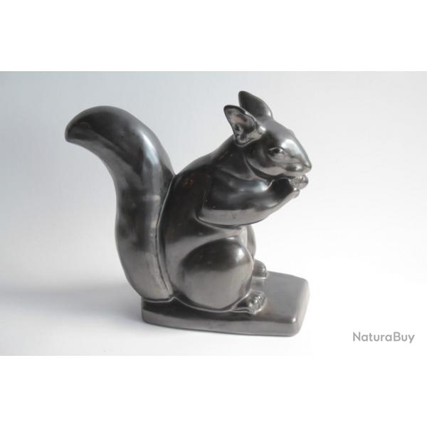 cureuil cramique lustre noire J. MAYOR Art Dco