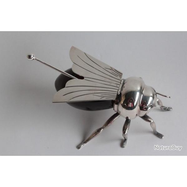 Pot  miel Abeille mtal argent Eklington Bee Honey Pot