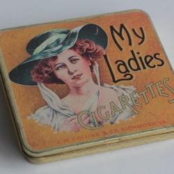 Boîte à Cigarettes tôle My Ladies J.W. Collins & Co Richmond