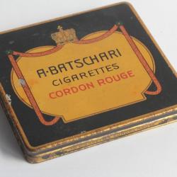 Boîte à Cigarettes tôle A. Batschari Cordon rouge
