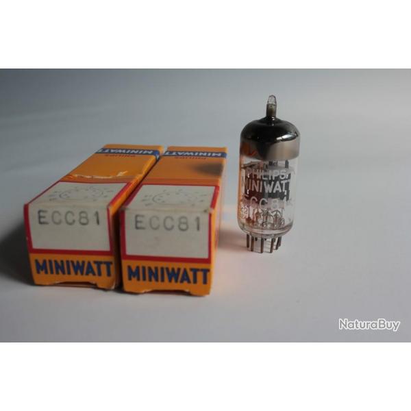 Paire Ampoules radio Philips Miniwatt ECC81 radio  tube neuf