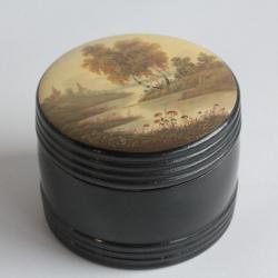 Boite à tabac ou à thé Russe papier mâché laqué peint