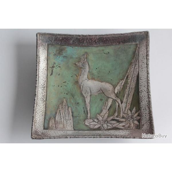 Vide poche dinanderie LOYS Lucha Chamois Art dco