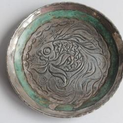 Coupelle dinanderie LOYS Lucha Poisson Art déco