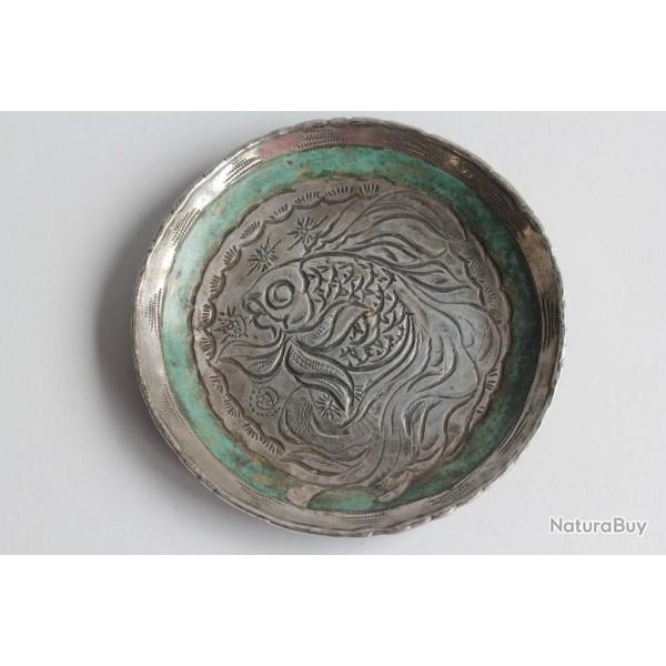 Coupelle dinanderie LOYS Lucha Poisson Art dco