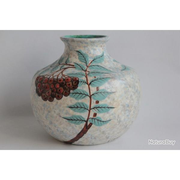 Louis Auguste DAGE Vase cramique Art dco