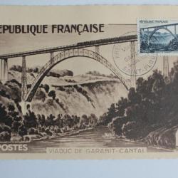 Carte Maximum Viaduc de Garabit Cantal FDC 1952